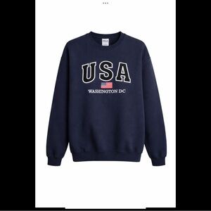 Gildan Heavy Blend USA Washington DC Sweatshirt Navy Blue Medium